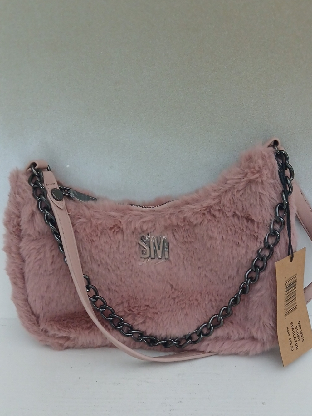 Steve Madden Pink Faux Fur Shoulder Bag